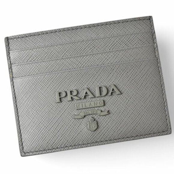 PRADA Gray Saffiano Card Holder - Picture 3 of 7